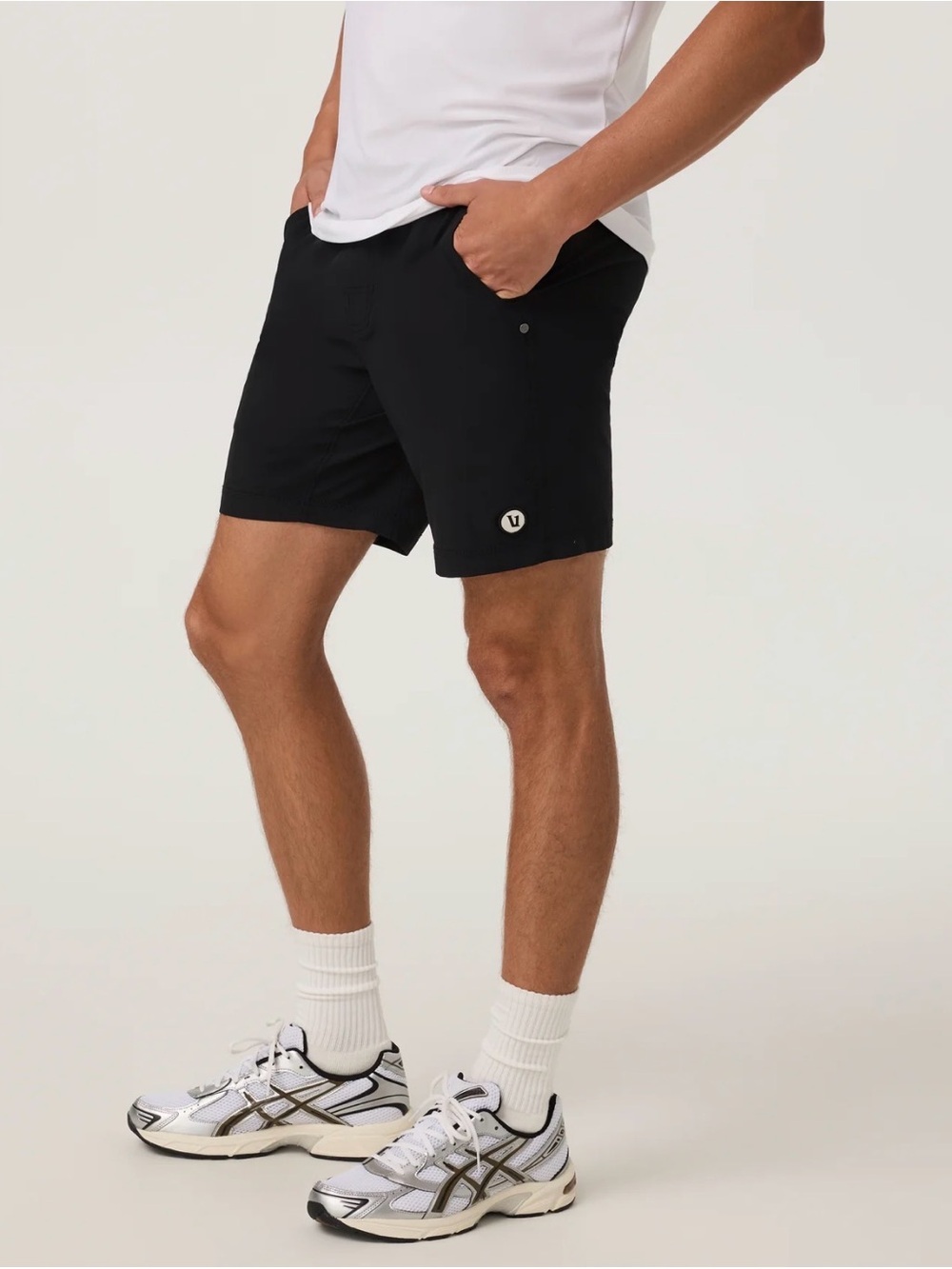 Vuori Black Athletic Shorts with Subtle Logo
